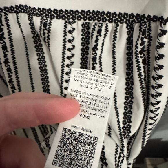 SHEIN Curve Black & White Printed Stripe Mini Dress Plus Size 1X Polyester Blend - Picture 6 of 7